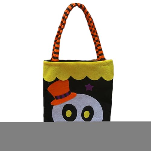 Mxshc Halloween Beutel Für Süßigkeiten,Halloween Snacktasche | Wiederverwendbare Vliestasche Für Süßigkeiten Snacks Universalbeutel Einkauf Deko Event von Mxshc