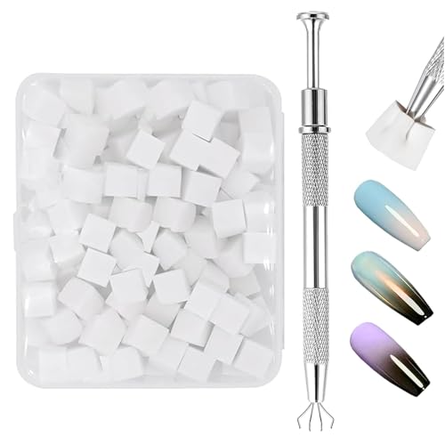 Mxshc Nagelsponge Acryl - 200 Stück Nagelpinsel Schwämme Mit Greifstift,Maniküre Werkzeug Für Familie Freundin en Mädchen von Mxshc