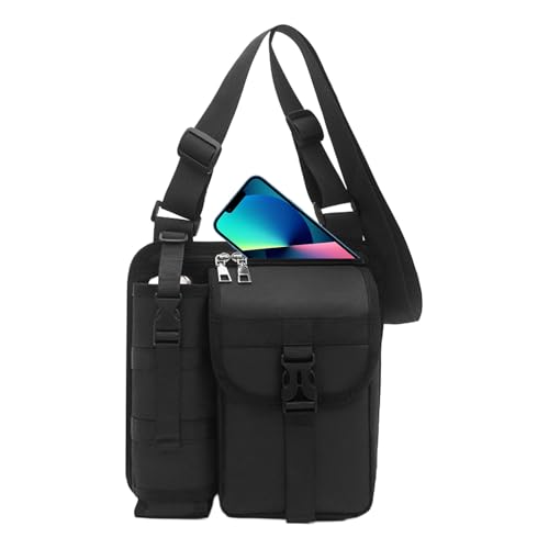 Mxshc Sling Bag Für Männer,Multifunktionaler Reisegurtbeutel | Wasserabweisende Brusttasche Mit Flaschenhalter Für Alltag Beruf Schule Sport Freizeit von Mxshc