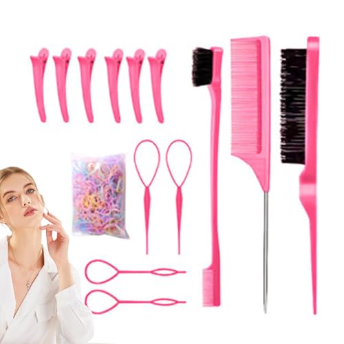 Mxshc Styling Kämme Für Frauen,Bürste Mit Naturborsten Für Glättung Und Zurückkämmung - Entwirr Kamm Haarbürste Für Frauen und Mädchen Salon Anwendung Zum Flechten Volumen Tägliches Styling von Mxshc