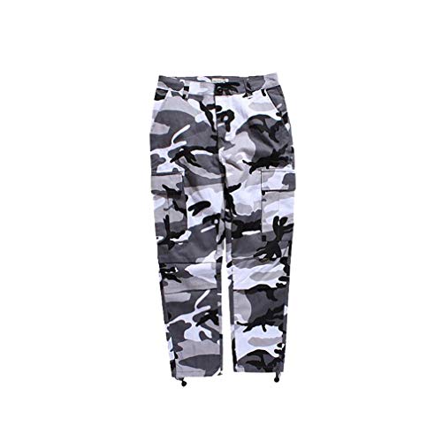 Mxssi Color Camo BDU Camouflage Cargo Pants Männer Frauen Casual Streetwear Taschen Jogger Orange Tactical Sweatpants Hip Hop Hosen Grau 2XL von Mxssi