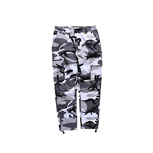 Mxssi Farbe Camo BDU Camouflage Cargo Pants Männer Frauen Casual Streetwear Taschen Jogger Orange Tactical Sweatpants Hip Hop Hosen Grau 3XL von Mxssi