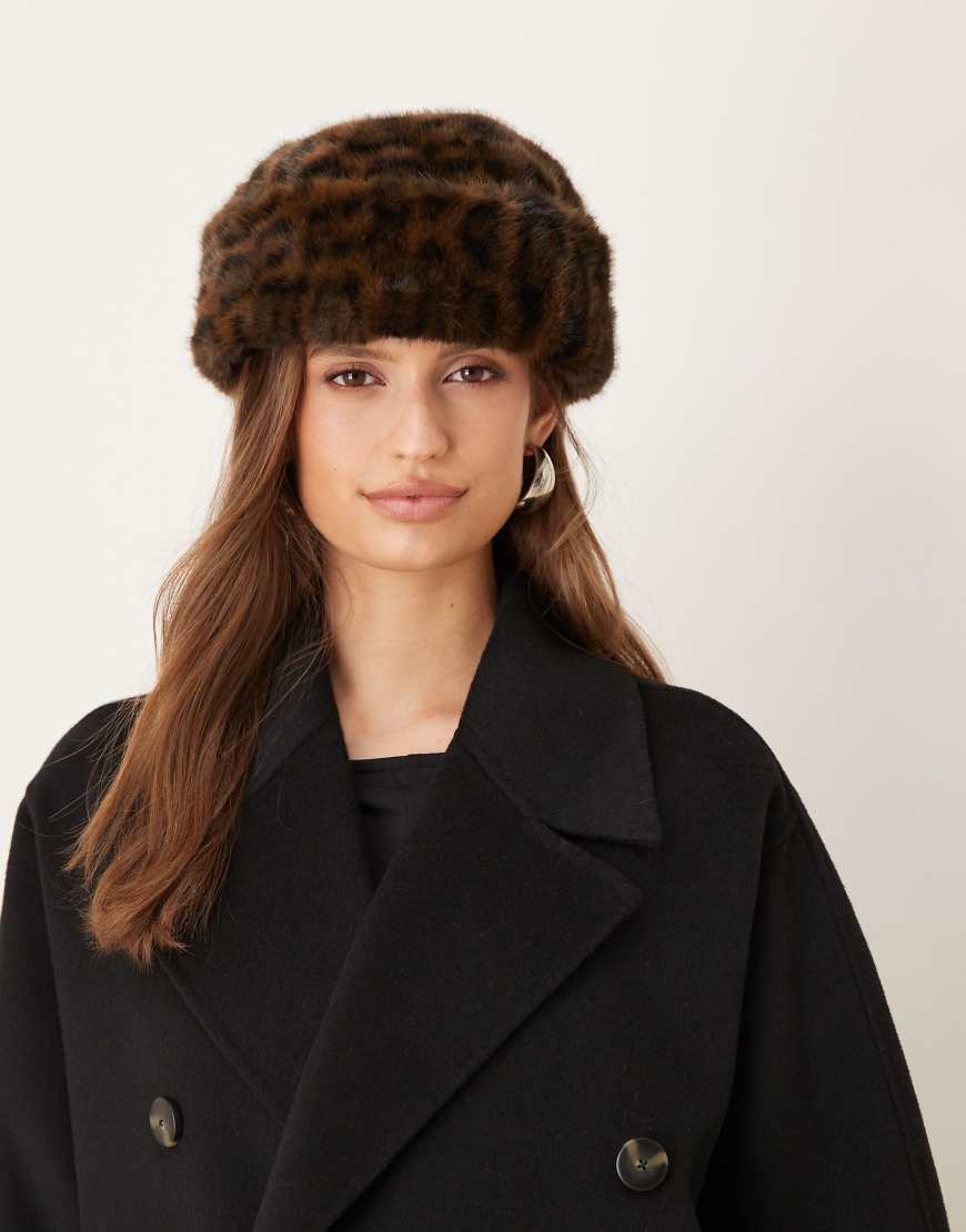 My Accessories - Beanie-Mütze aus Kunstpelz mit Leopardenmuster-Brown My Accessories - Beanie-Mütze aus Kunstpelz mit Leopardenmuster-Brown von My Accessories