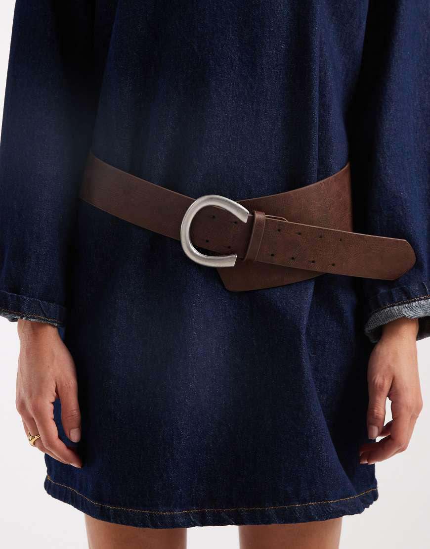 My Accessories - Breiter Gürtel in Braun mit Statement-Schnalle-Brown von My Accessories