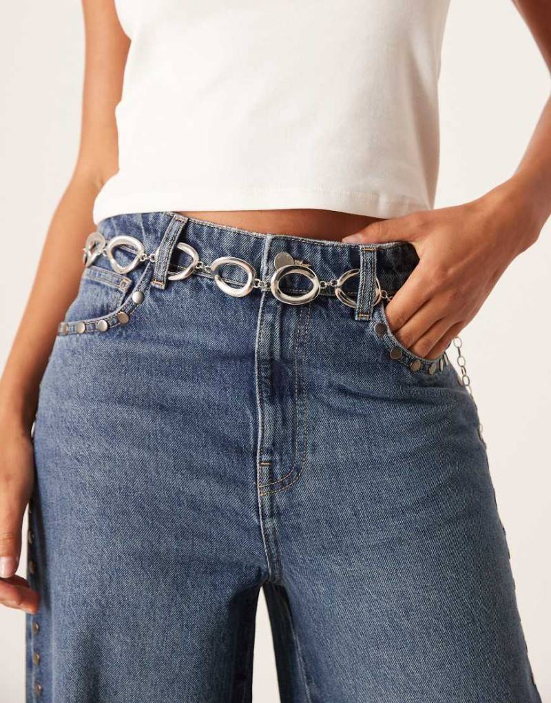 My Accessories - Gürtel in Silberoptik mit ovalen Oversize-Kettengliedern-Goldfarben von My Accessories