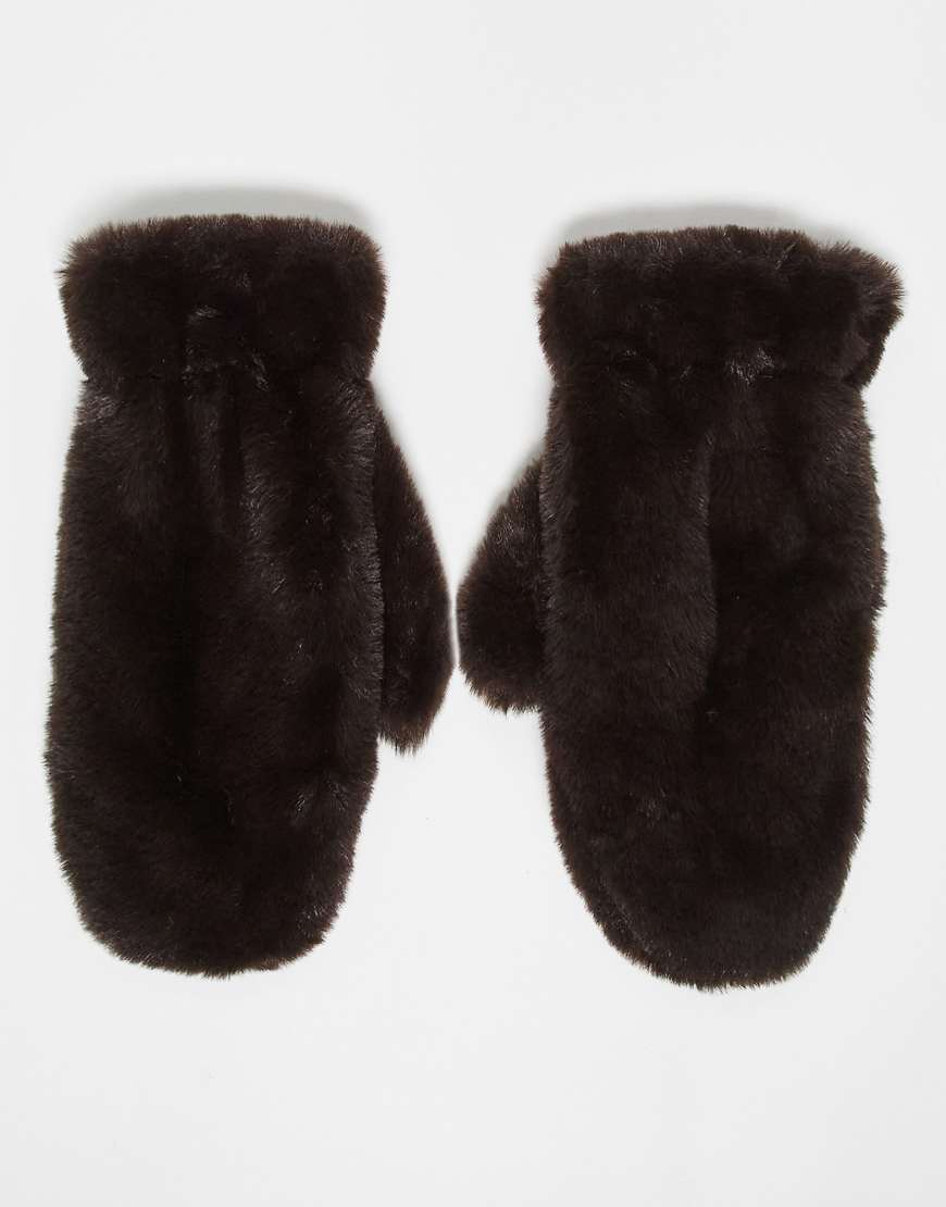 My Accessories - Handschuhe aus Kunstpelz in Braun-Brown von My Accessories