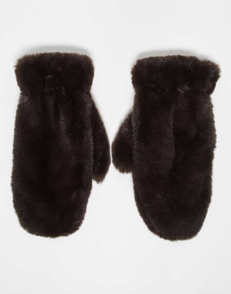 My Accessories - Handschuhe aus Kunstpelz in Braun-Brown von My Accessories