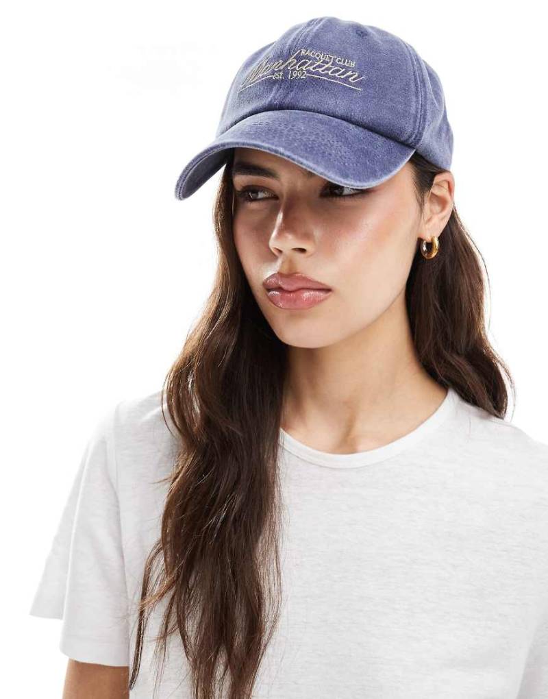 My Accessories - Manhattan - Baseball-Kappe in verwaschenem Marineblau von My Accessories