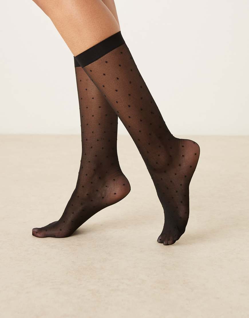 My Accessories - Socken aus Mesh in Schwarz mit Polka Dots von My Accessories