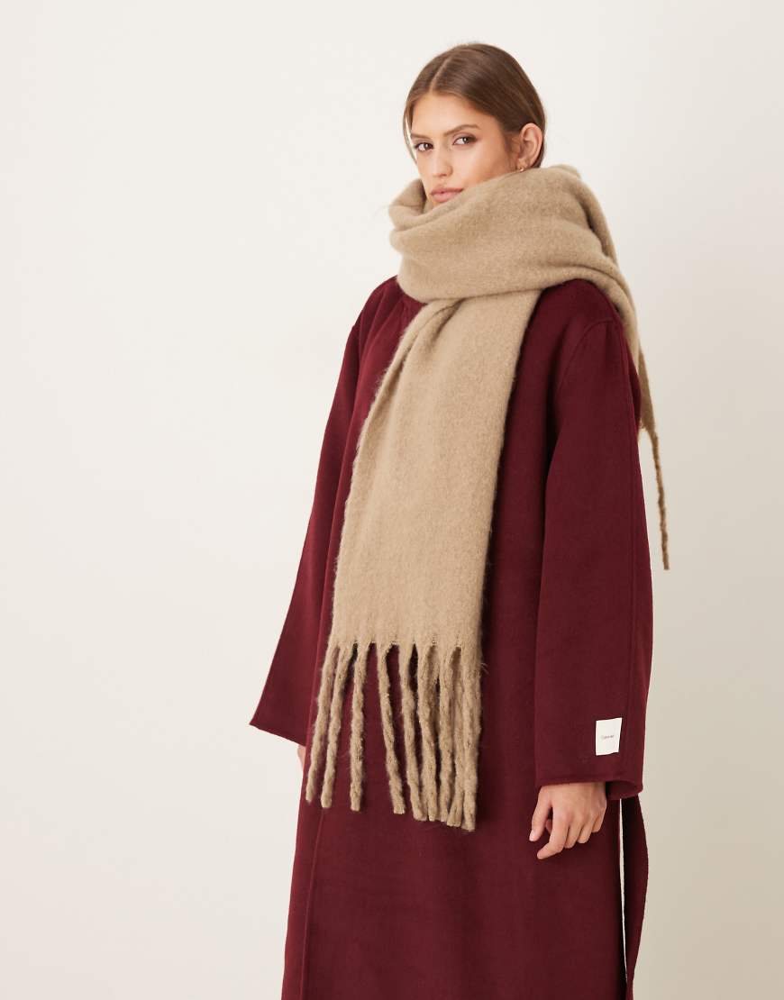 My Accessories - Superweicher Oversize-Deckenschal in meliertem Hellbraun-Brown von My Accessories