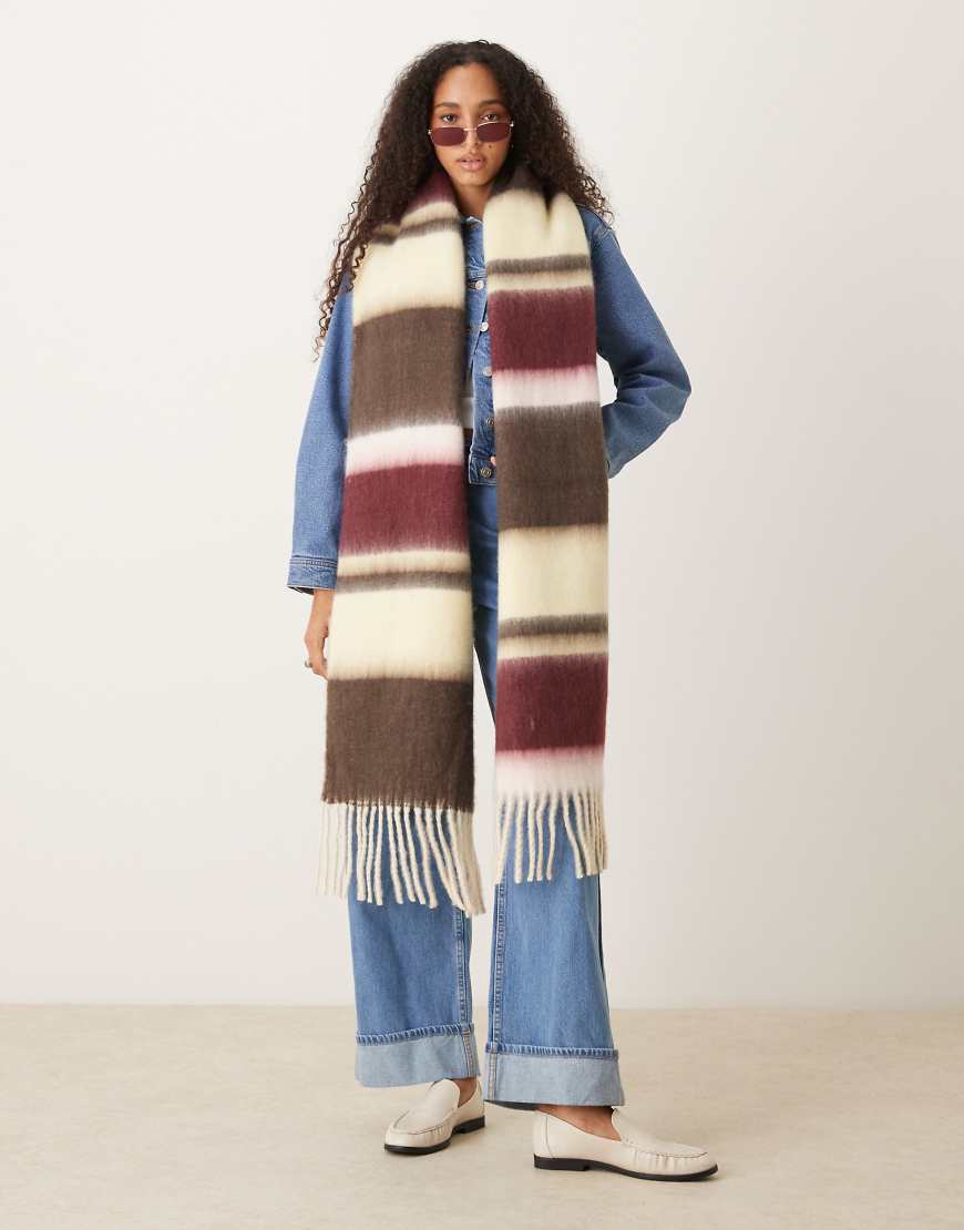 My Accessories - Superweicher Oversize-Deckenschal mit bunten Streifen von My Accessories