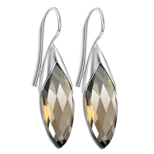 UNIQUE exklusive Jugendstil Ohrhänger echter Rauchquarz Tropfen eingefasst in 925 Sterling Silber nickelfrei 13 Karat in Juweliers- Qualität von Unique