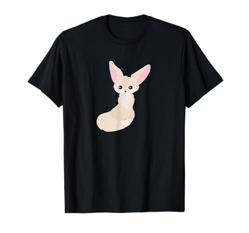My Beautiful Animals Fennek T-Shirt Damen Unisex-Kinder Schwarz S Klassisch geschnitten mit doppelt genähter Saum und einzigartigem Fennek-Design von My Beautiful Animals