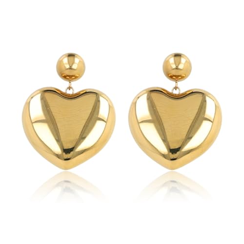 My Bendel - Gold-Ohrstecker Herz- Ohrringe mit Herz - Silber oder Gold - Edelstahl - Bleiben Sie schön und reizen Sie nicht - mit luxuriöser Geschenkverpackung von My Bendel