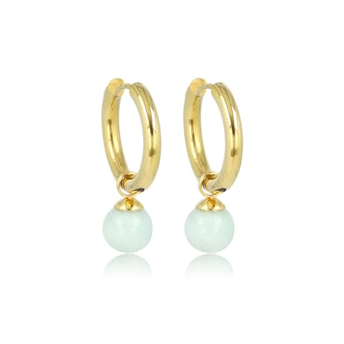 My Bendel - Goldohrring Amazonit Edelsteinkugel- Ohrringe mit Edelsteinkugel - Echter Edelstein - Bleibt schön und reizt nicht von My Bendel
