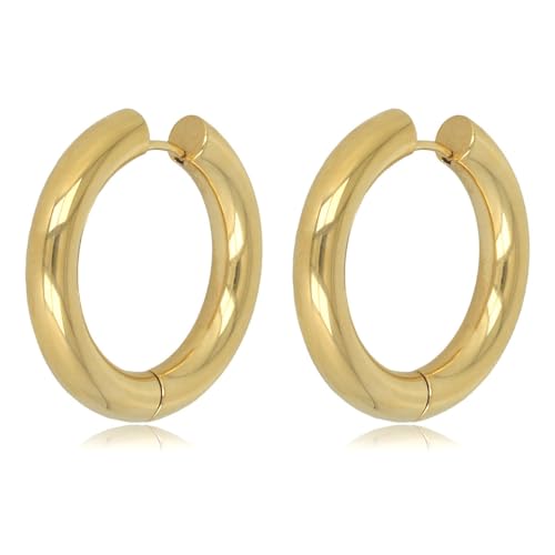 My Bendel - Klassische große goldene Ohrring 30x5 mm- Edelstahlen Ohrringe für Frauen - Silber und Gold - Mehrere Entwurfe und GröBe von My Bendel