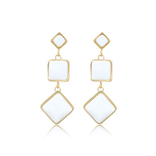 Langes goldenes Ohrringmodell mit echtem weißem Aventurin - 58 mm- Edelstahlen Ohrringe für Frauen - Silber und Gold - Mehrere Entwurfe und GröBe Langes goldenes Ohrringmodell mit echtem weißem Aventurin - 58 mm- Edelstahlen Ohrringe für Frauen - Silber und Gold - Mehrere Entwurfe und GröBe von My Bendel