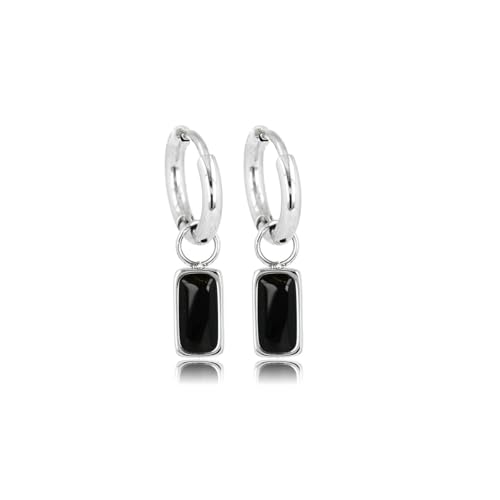 My Bendel - Minimalistische Silberohrringe mit Onyx Edelstein - 10mm- Ohrringe mit Edelsteinen - Mehrere Farben und GröBe - Echter Edelstein - Bleibt Schön und Kein Irritation von My Bendel