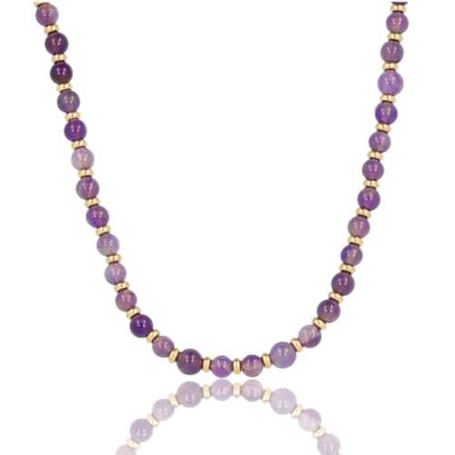My Bendel *Halskette mit Amethystperlen- Halskette mit echten Edelsteinperlen – mehrere Farben – 450 mm – verstellbar – Edelstahl- Bleibt schön und Verfärbt Nicht - mit Luxuriösen Geschenkverpackung My Bendel *Halskette mit Amethystperlen- Halskette mit echten Edelsteinperlen – mehrere Farben – 450 mm – verstellbar – Edelstahl- Bleibt schön und Verfärbt Nicht - mit Luxuriösen Geschenkverpackung von My Bendel