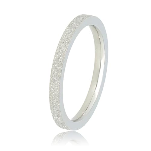 My Bendel - Breiter silberner Ring mit Sternenstaubbesatz- Stylischer Ringe für Damen - Bleibt schön und Verfärbt nicht - Stapeln Ringe - mit Luxuriösen Geschenkverpackung von My Bendel