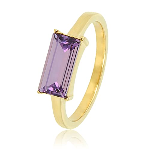 My Bendel - Damenring Gold mit Aubergine Kristallstein- Stylischer Ringe für Damen - Bleibt schön und Verfärbt nicht - Stapeln Ringe - mit Luxuriösen Geschenkverpackung von My Bendel