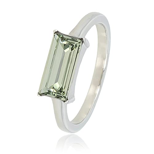 My Bendel - Damenring - Silber - mit 10mm großem grünem Stein- Stylischer Ringe für Damen - Bleibt schön und Verfärbt nicht - Stapeln Ringe - mit Luxuriösen Geschenkverpackung von My Bendel