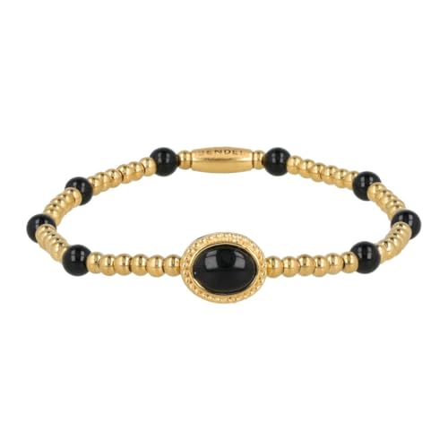 My Bendel - Elastisches Goldarmband mit ovalen Onyx-Anhängern von My Bendel