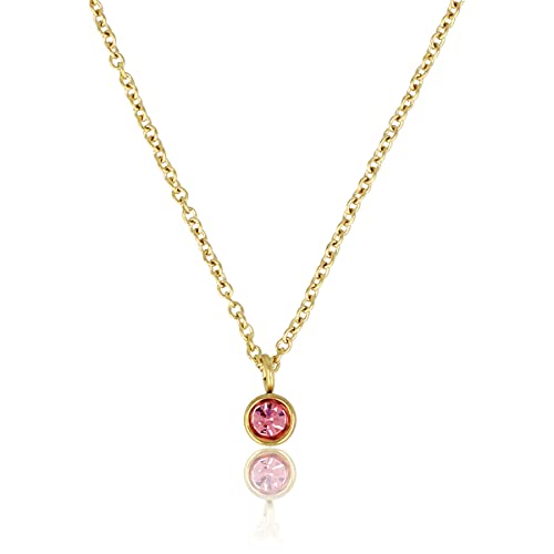 My Bendel - Elegante Goldkette mit rosa Zirkonia Stein- Damenkette - Kette verfärbt nicht - Silber und Gold - mit Luxuriösen Geschenkverpackung von My Bendel