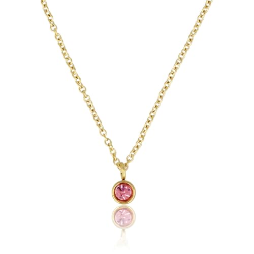 My Bendel - Goldkette mit rosa Zirkonia Stein- Damenkette - Kette verfärbt nicht - Silber und Gold - mit Luxuriösen Geschenkverpackung von My Bendel