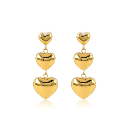 My Bendel - Elegante Herzohrringe - 30mm - 14k Vergoldung - Edelstahl - Bleibt schön und Verfärbt nicht - mit Luxuriösen Geschenkverpackung von My Bendel