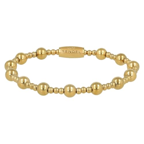 My Bendel - Elegantes Armband spielt mit Kontrasten - elastisch - kleine und große Perlen - passt immer - Bleiben Sie schön und reizen Sie nicht - mit luxuriöser Geschenkverpackung von My Bendel