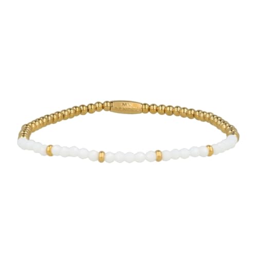 My Bendel Goldarmband Weiße Aventurin-Edelsteine- Elastisches Damenarmband - mit Kristallsteinen - mehrere Farben - passt immer - Bleibt schön und Verfärbt nicht - mit Luxuriösen Geschenkverpackung My Bendel Goldarmband Weiße Aventurin-Edelsteine- Elastisches Damenarmband - mit Kristallsteinen - mehrere Farben - passt immer - Bleibt schön und Verfärbt nicht - mit Luxuriösen Geschenkverpackung von My Bendel