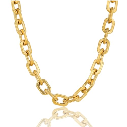 My Bendel - Goldene Gliederkette - zeitlos - 45cm + 5cm verstellbar - 14 Karat Vergoldung – Edelstahl - Bleibt Schön und Kein Irritation - Mit Luxuriösen Geschenkverpackung von My Bendel