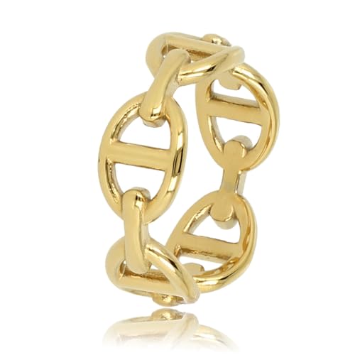 My Bendel - Goldring mit Gliedern- Stylischer Ring für Damen Ring mit Gliedern - Bleibt schön und Verfärbt nicht - Stapeln Ringe - mit Luxuriösen Geschenkverpackung von My Bendel