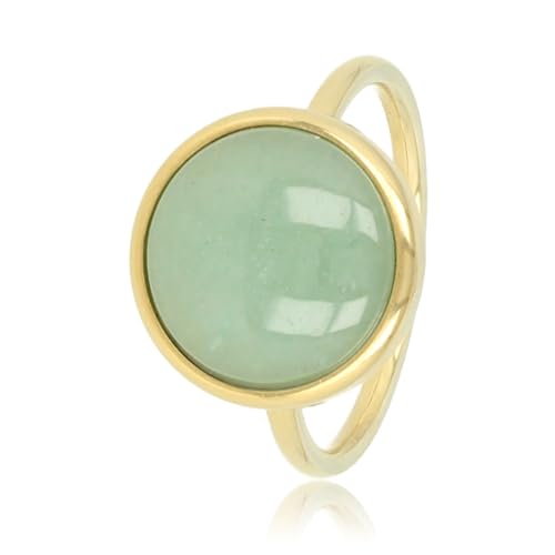 My Bendel - Ring Gold mit grünem Fluorit Edelstein- Stylischer Ringe für Damen mit echtem Edelstein - Bleibt schön und Verfärbt nicht - Stapeln Ringe - mit Luxuriösen Geschenkverpackung von My Bendel