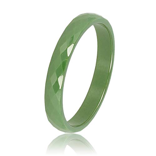 My Bendel - Keramischer Ring facettiert grün 3mm- Keramikring für Frauen - Ring ist unzerbrechlich und verfärbt sich nicht - Bleibt glänzend und krazt nicht - mit Luxuriösen Geschenkverpackung von My Bendel