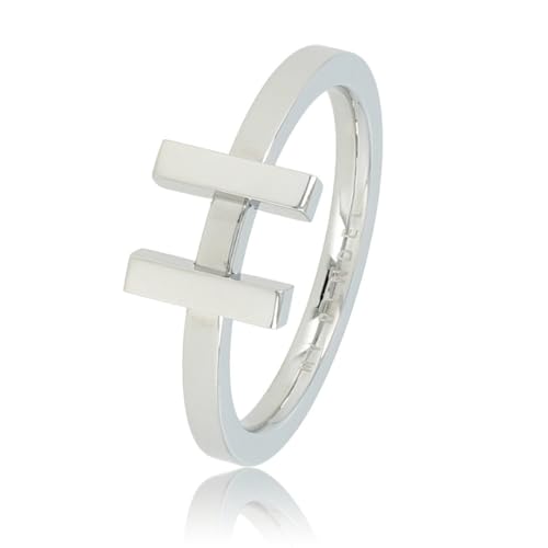 My Bendel - H Ring - Silber- Silberring mit schönem Design für Damen - verfärbt sich nicht - Stapelbarer Ring- mit Luxuriösen Geschenkverpackung von My Bendel