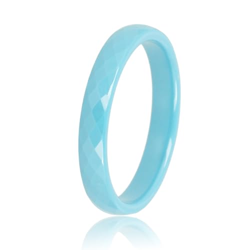 My Bendel - Keramischer Ring facettiert wit 3mm- Keramikring für Frauen - Ring ist unzerbrechlich und verfärbt sich nicht - Bleibt glänzend und krazt nicht - mit Luxuriösen Geschenkverpackung von My Bendel