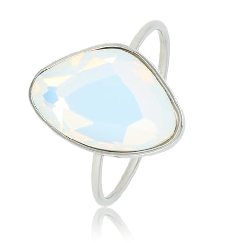My Bendel - Kreativer Aufsteckring Silber mit Quarz-Glasstein- Stylischer Ringe für Damen - Bleibt schön und Verfärbt nicht - Stapeln Ringe - mit Luxuriösen Geschenkverpackung von My Bendel