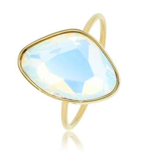My Bendel - Kreativer Ring Gold mit Quarz-Glasstein- Stylischer Ringe für Damen - Bleibt schön und Verfärbt nicht - Stapeln Ringe - mit Luxuriösen Geschenkverpackung von My Bendel