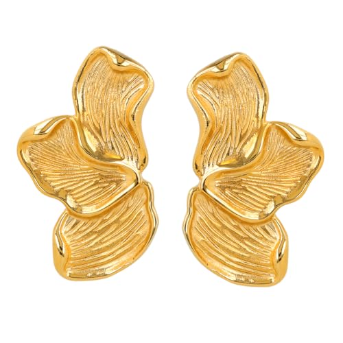 My Bendel - Luxuriöse Ohrringe - Organisches Design - 40 mm - 14 Karat vergoldet - Edelstahl - Bleibt schön und Verfärbt nicht - mit Luxuriösen Geschenkverpackung von My Bendel