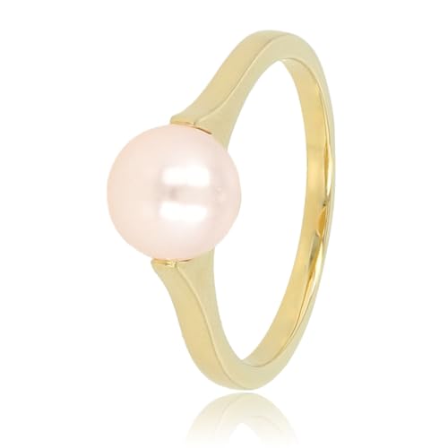 My Bendel - Ring Gold mit großer rosa Perle- Stylischer Ring für Damen mit großer Perle - Bleibt schön und Verfärbt nicht - Stapeln Ringe - mit Luxuriösen Geschenkverpackung von My Bendel