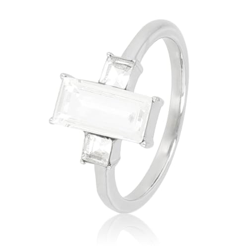 My Bendel - Ring Silber mit 3 Kristallsteinen- Stylischer Ringe für Damen - Bleibt schön und Verfärbt nicht - Stapeln Ringe - mit Luxuriösen Geschenkverpackung von My Bendel