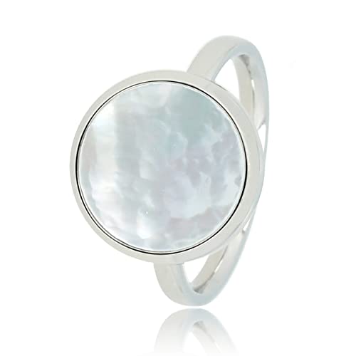 My Bendel - Ring Silber mit runder großer Perle- Stylischer Ringe für Damen mit echter Edelstein - Bleibt schön und Verfärbt nicht - Stapeln Ringe - mit Luxuriösen Geschenkverpackung von My Bendel