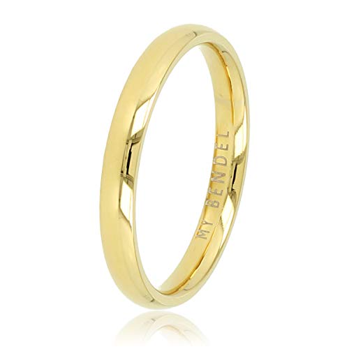 My Bendel - Schlanker Stapelring Gold 2,5 mm- Stylischer Ringe für Damen - Bleibt schön und Verfärbt Nicht - Stapeln Ringe - Silber, Gold und Roségold - mit Luxuriösen Geschenkverpackung von My Bendel