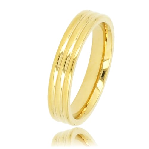 My Bendel - Schöner Goldring mit 3 Linien- Stylischer Ringe für Damen mit farbiger Stein - Bleibt schön und Verfärbt nicht - Stapeln Ringe - mit Luxuriösen Geschenkverpackung von My Bendel