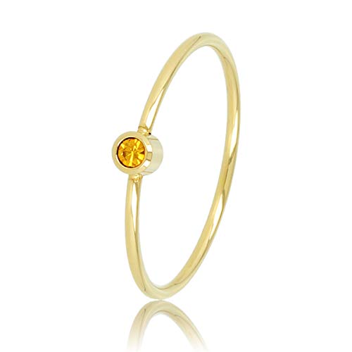 My Bendel - Schöner Goldring mit gelbem Glasstein- Ringe für Damen - Bleibt schön und Verfärbt nicht - Aussagekräftigen Steinringe - Silber und Gold - mit Luxuriösen Geschenkverpackung von My Bendel