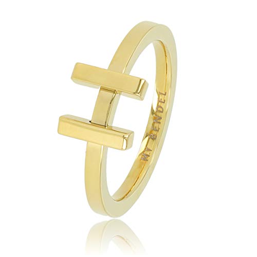 My Bendel - Schöner H Ring - Gold- Ring mit schönem Design für Damen - verfärbt sich nicht - Stapelbarer Ring- mit Luxuriösen Geschenkverpackung von My Bendel