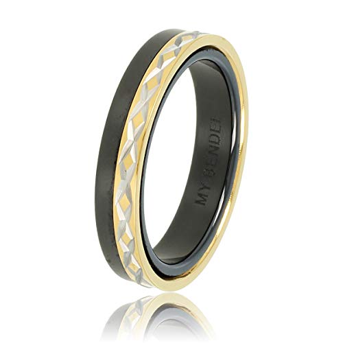 My Bendel - Schöner Ring aus schwarzer Keramik mit goldenem Kreuzmotiv- Keramikring mit einzigartiger Gravur für Frauen - Beibt schön - mit Luxuriösen Geschenkverpackung von My Bendel