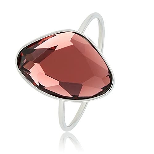 My Bendel - Schöner silberner Ring mit Bordeaux Glasstein- Stylischer Ringe für Damen - Bleibt schön und Verfärbt nicht - Stapeln Ringe - mit Luxuriösen Geschenkverpackung von My Bendel